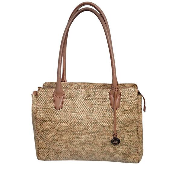 Brahmin Ashby Tote in Beige Parker. Embossed Leather & Very Light Weight Beige - Picture 4 of 7